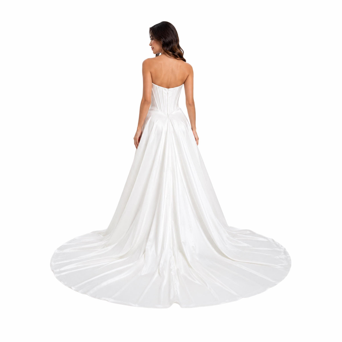 Cindy-50519 White Strapless Wedding Dress Corset Bodice