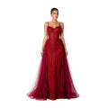 Hc 1009 Elegant Women's Beaded Corset Evening Gown with Sweetheart Neckline, Sparkling Detail y Flowing Tulle Overskirt for Prom & Gala