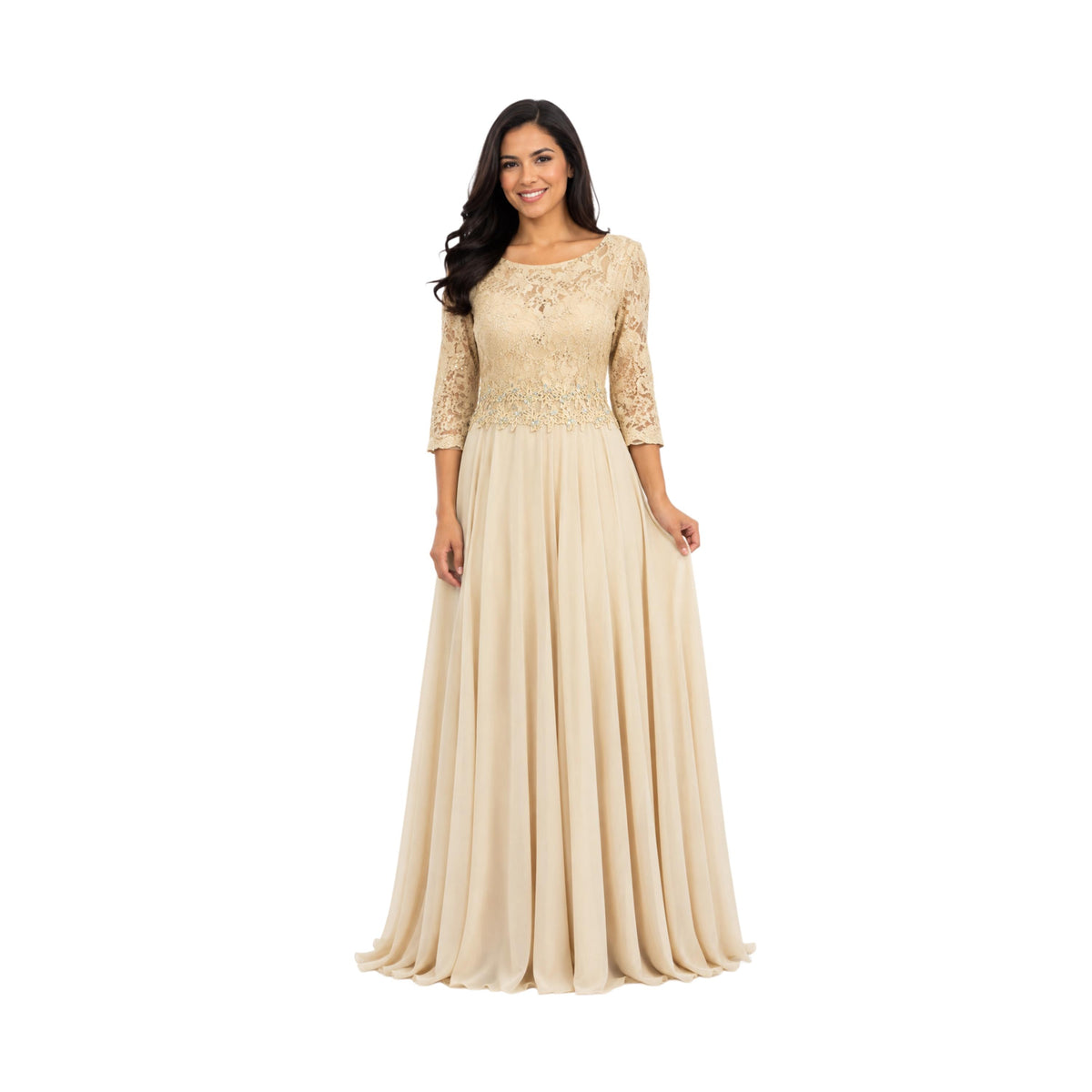 Cindy-1608 Elegant Women's Long Sleeve Formal Maxi Dress, Modest Evening Gown, Wedding Guest Dress, Prom Party Dress, Special Occasion