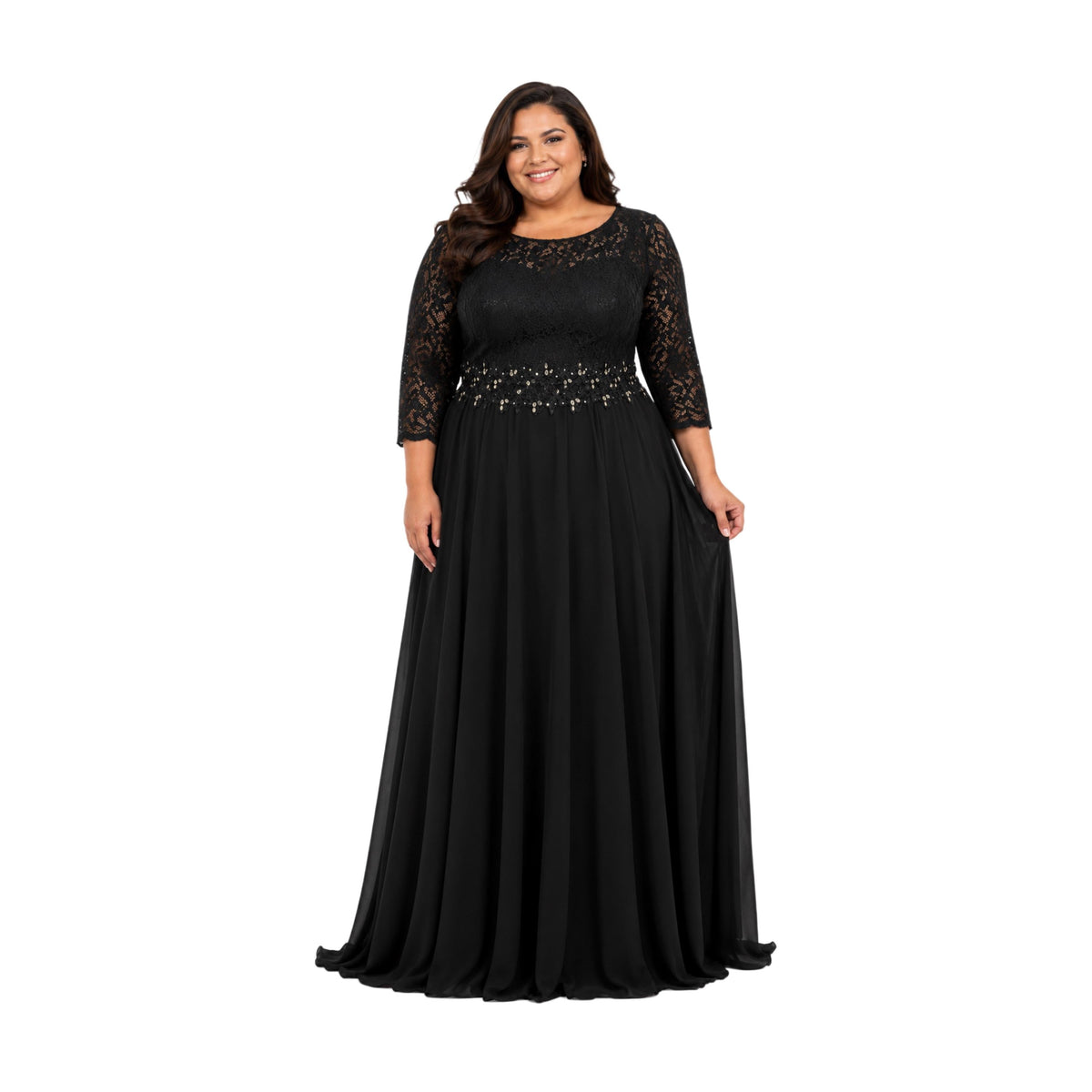 Cindy-1608 Elegant Women's Long Sleeve Formal Maxi Dress, Modest Evening Gown, Wedding Guest Dress, Prom Party Dress, Special Occasion