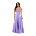 Cindy-50519 elegant strapless satin evening gown corset bodice floral lace bust a line floor length formal prom gala wedding guest dress