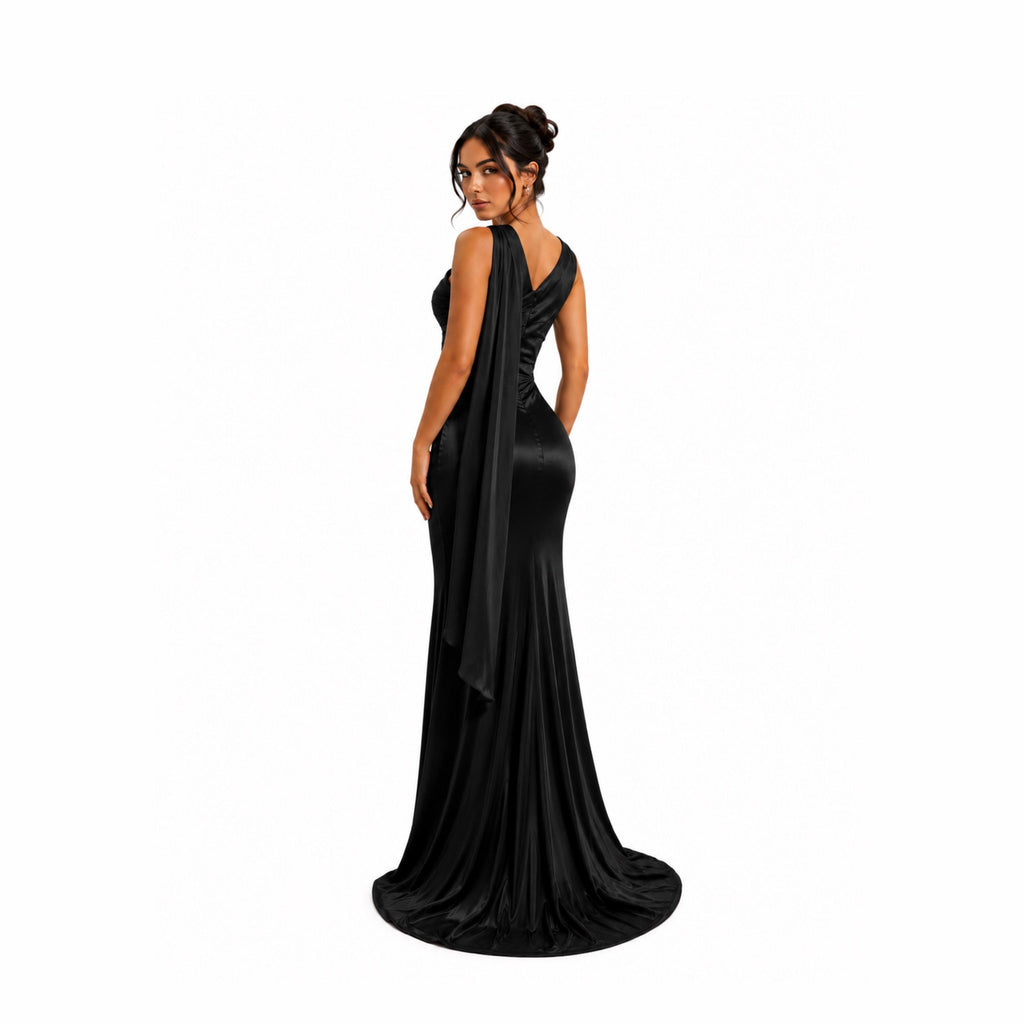 VS-M13 Women's Elegant, Comfortable, Sexy Sleeveless Floor-Length Formal Wear Dress with Zipper - Everyday Style for Formal