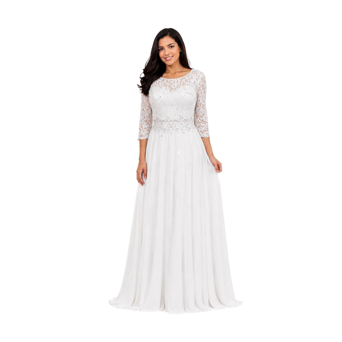 Cindy-1608 Elegant Women's Long Sleeve Formal Maxi Dress, Modest Evening Gown, Wedding Guest Dress, Prom Party Dress, Special Occasion