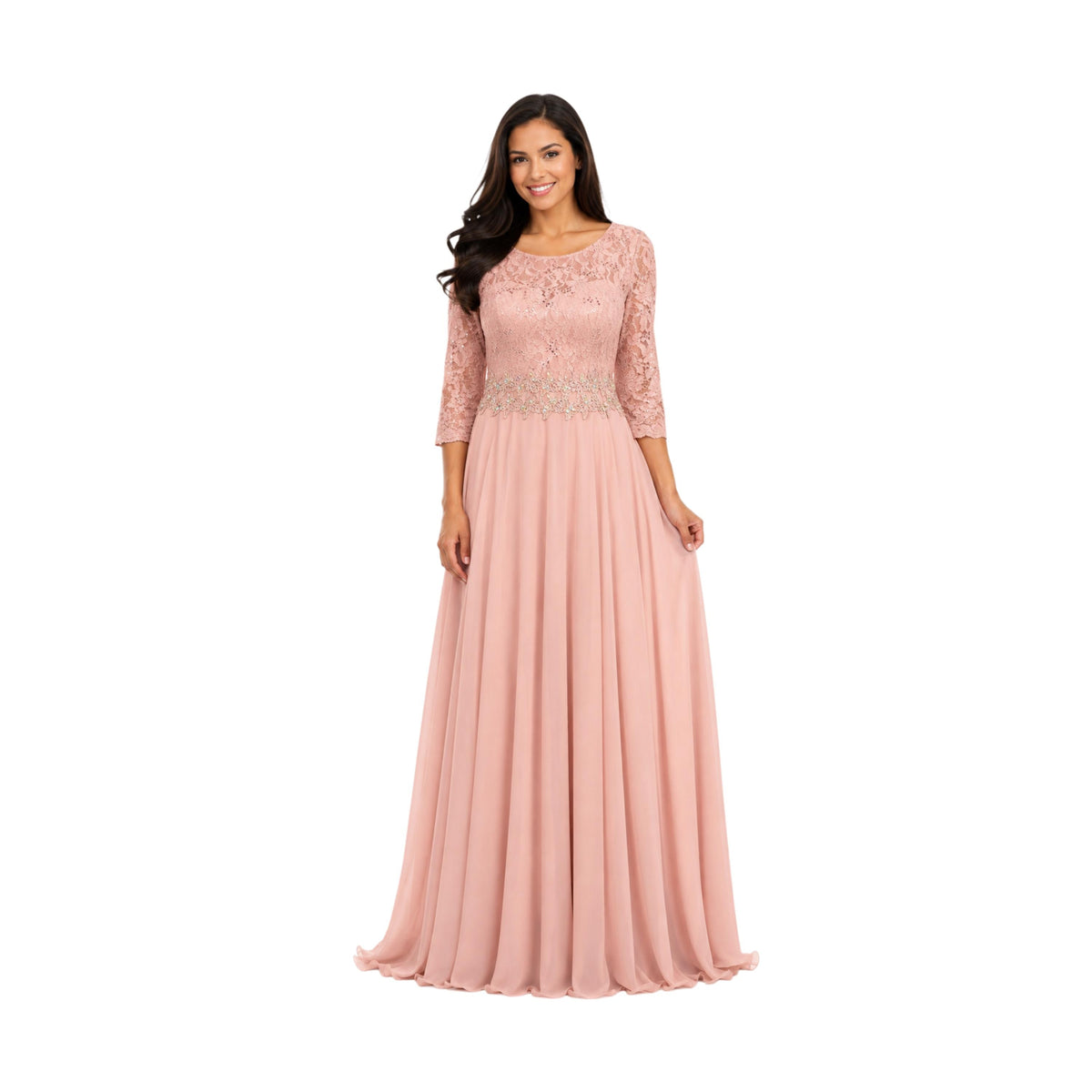 Cindy-1608 Elegant Women's Long Sleeve Formal Maxi Dress, Modest Evening Gown, Wedding Guest Dress, Prom Party Dress, Special Occasion