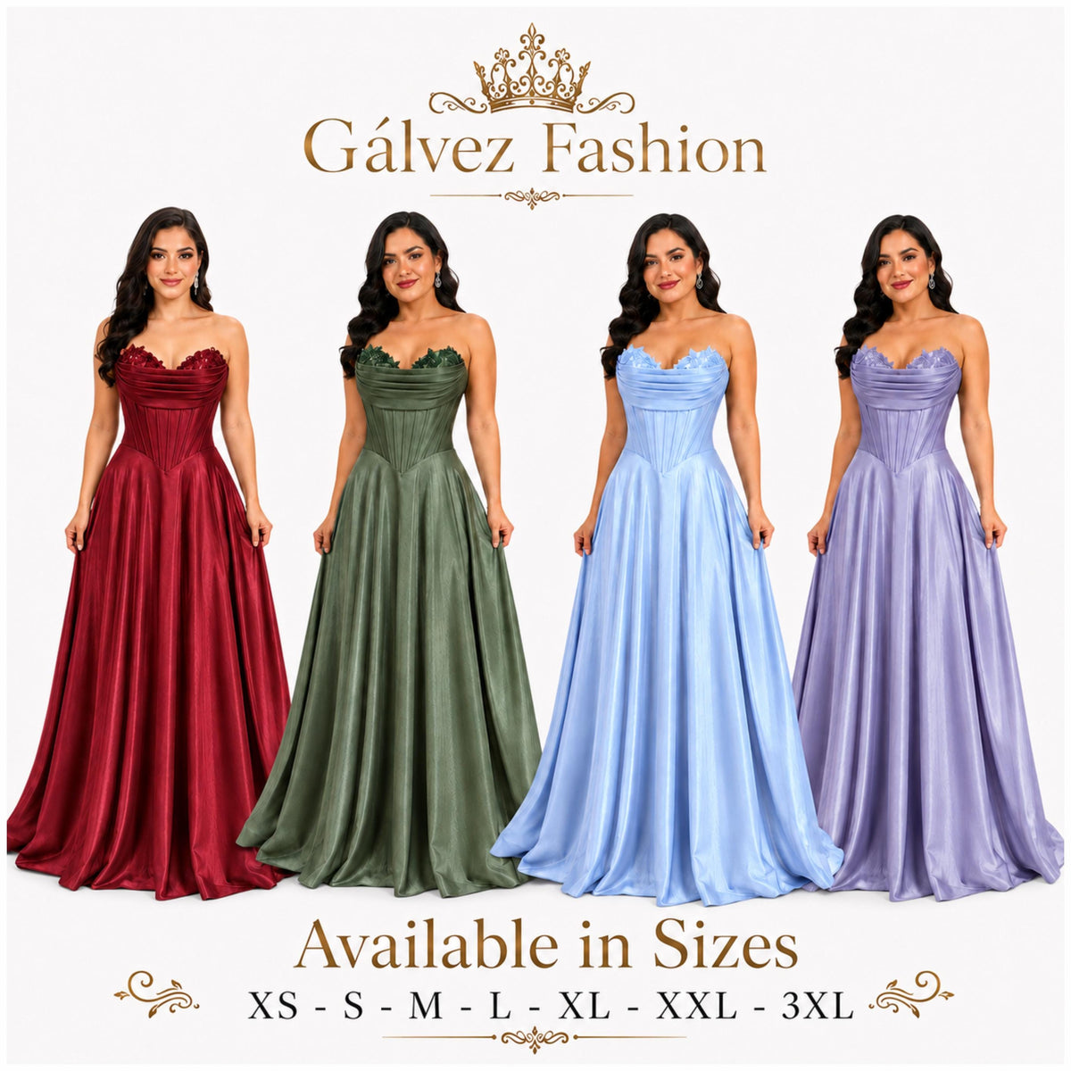 Cindy-50519 elegant strapless satin evening gown corset bodice floral lace bust a line floor length formal prom gala wedding guest dress