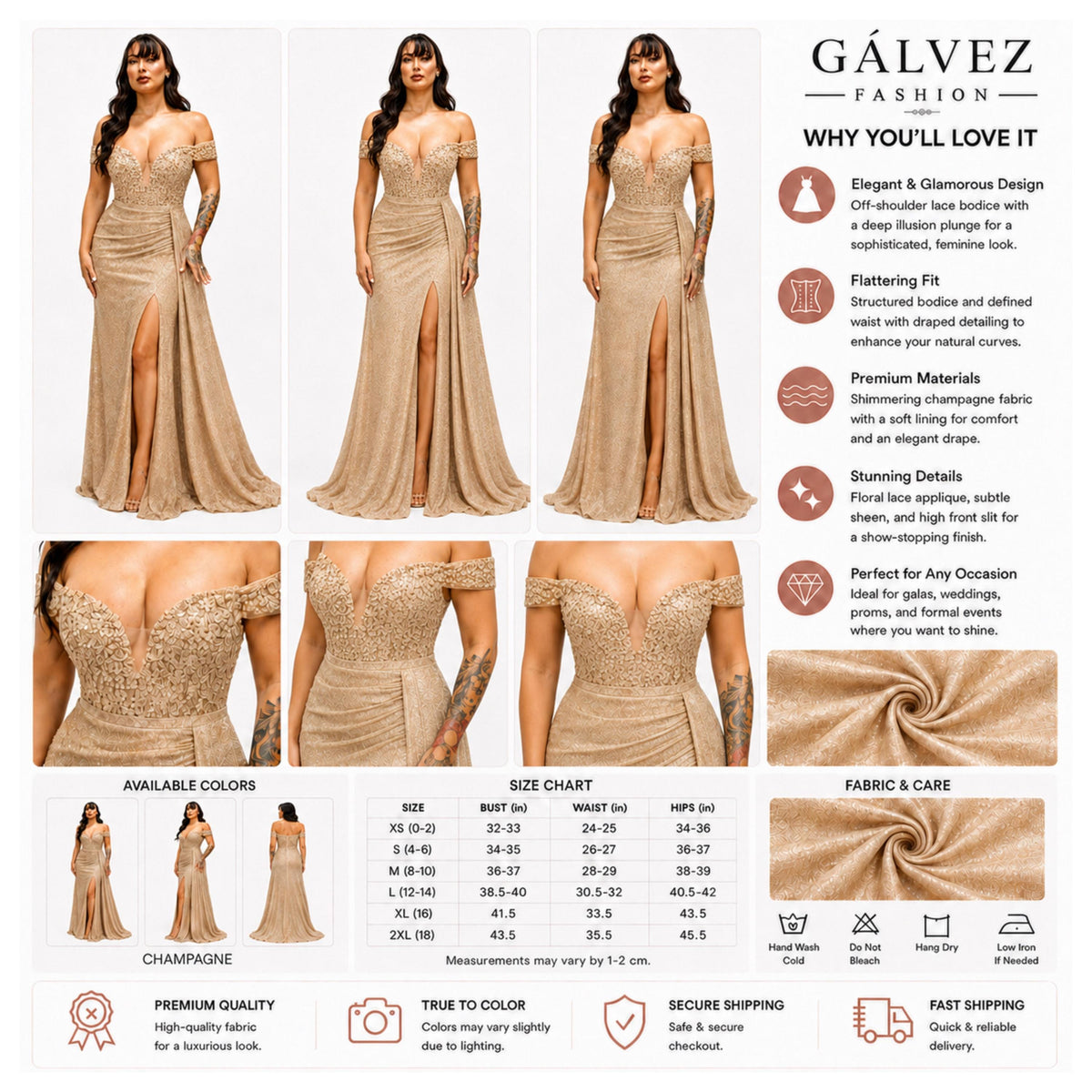 Cindy-50460 Elegant Off Shoulder Glitter Evening Gown with Beaded Corset Bodice High Slit Formal Prom Wedding Guest Dress XS to 3XL