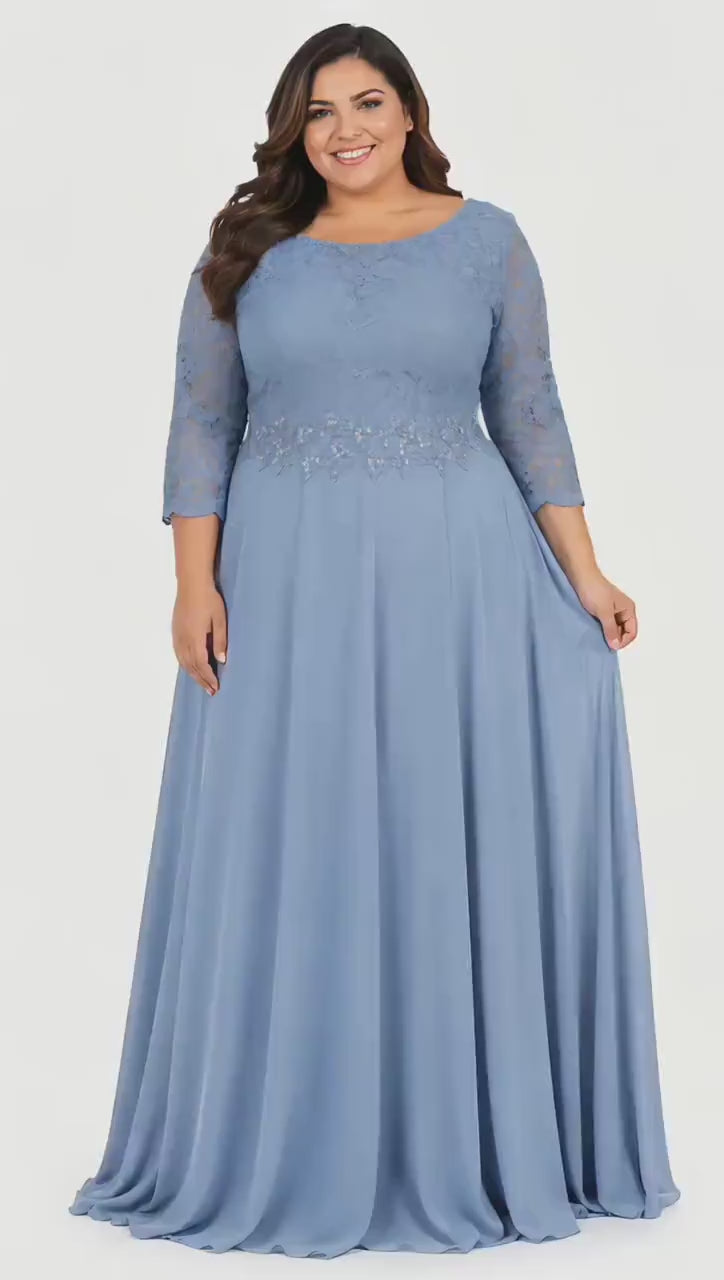 Cindy-1608 Elegant Women's Long Sleeve Formal Maxi Dress, Modest Evening Gown, Wedding Guest Dress, Prom Party Dress, Special Occasion